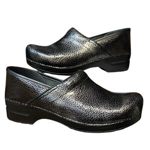 DANSKO Professional Clogs Black Silver Crackle Leather EU 42 W 11.5/ M 9 Shoes